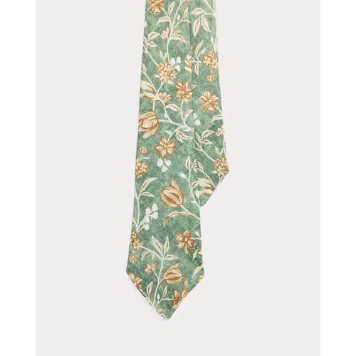 폴로 랄프로렌 Vintage-Inspired Floral-Print Linen Tie