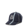 Crest Striped Satin Cricket Cap