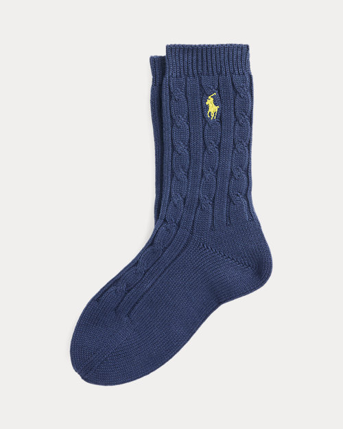 폴로 랄프로렌 Cable-Knit Cotton Crew Socks