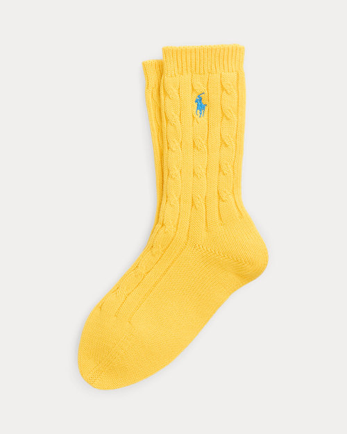 폴로 랄프로렌 Cable-Knit Cotton Crew Socks