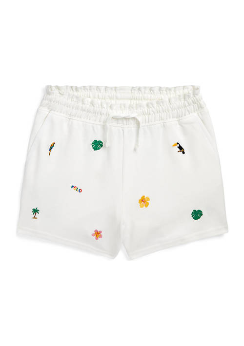 Girls 7-16 Tropical Cotton Mesh Shorts