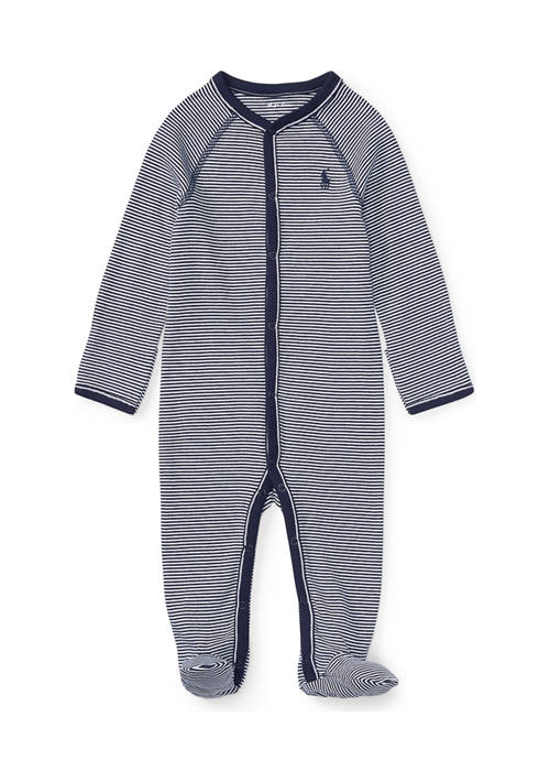 Baby Boys Striped Cotton Jersey Coverall