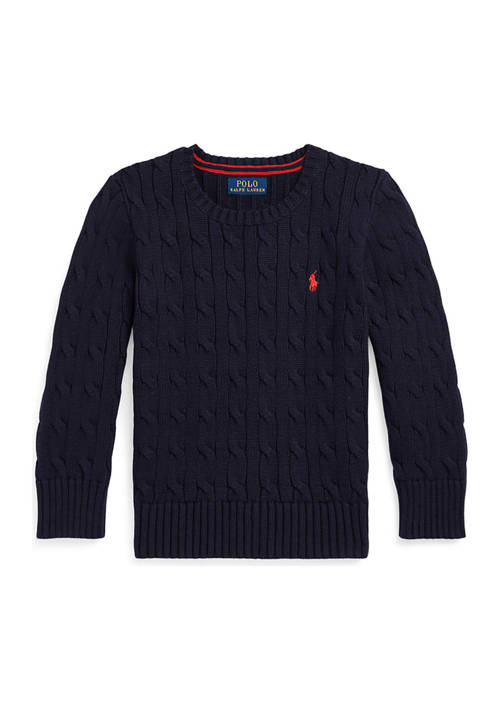Boys 2-7 Cable Knit Cotton Sweater