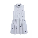Girls 7-16 Belted Polo Pony Oxford Shirtdress
