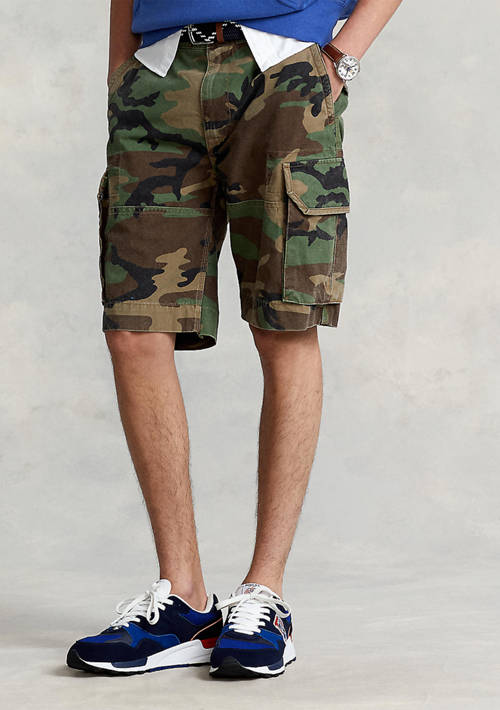 Relaxed Fit Camo Cargo Shorts
