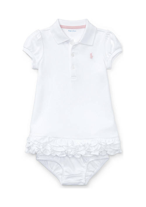 Baby Girls Ruffled Polo Dress & Bloomer