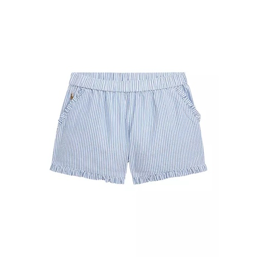 폴로 랄프로렌 Girls 7-16 Striped Ruffled Cotton Seersucker Shorts