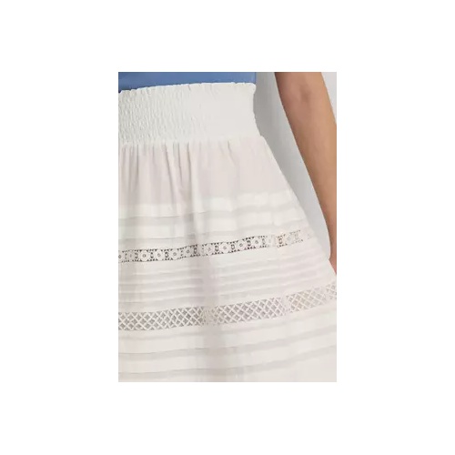 폴로 랄프로렌 Lace Trim Cotton Broadcloth Mini Skirt