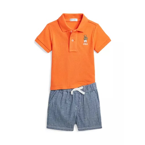 폴로 랄프로렌 Baby Boys Polo Bear Cotton Polo Shirt & Short Set