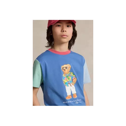 폴로 랄프로렌 Boys 8-20 Polo Bear Color Blocked Cotton T-Shirt