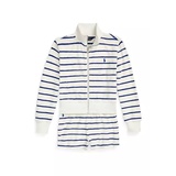 Girls 7-16 Striped Cotton Terry Jacket and Short Set
