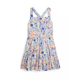 Girls 7-16 Tropical Print Linen Cotton Dress