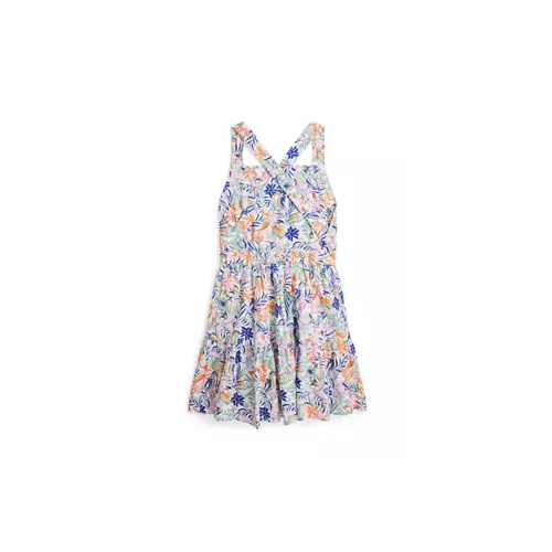 폴로 랄프로렌 Girls 7-16 Tropical Print Linen Cotton Dress