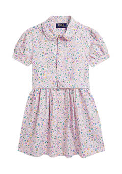 폴로 랄프로렌 Girls 2-6x Belted Floral Cotton Oxford Dress