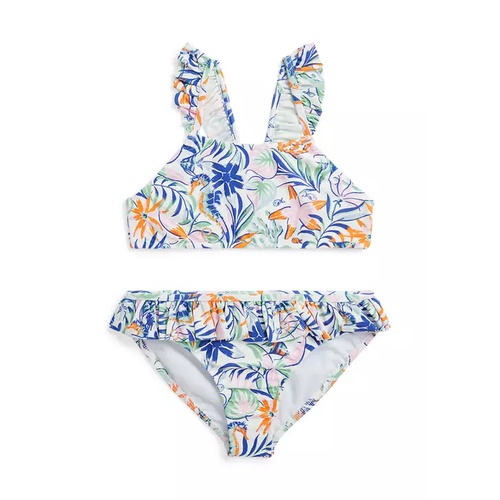 폴로 랄프로렌 Girls 2-6x Tropical Print Two Piece Swimsuit
