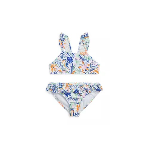 폴로 랄프로렌 Girls 2-6x Tropical Print Two Piece Swimsuit