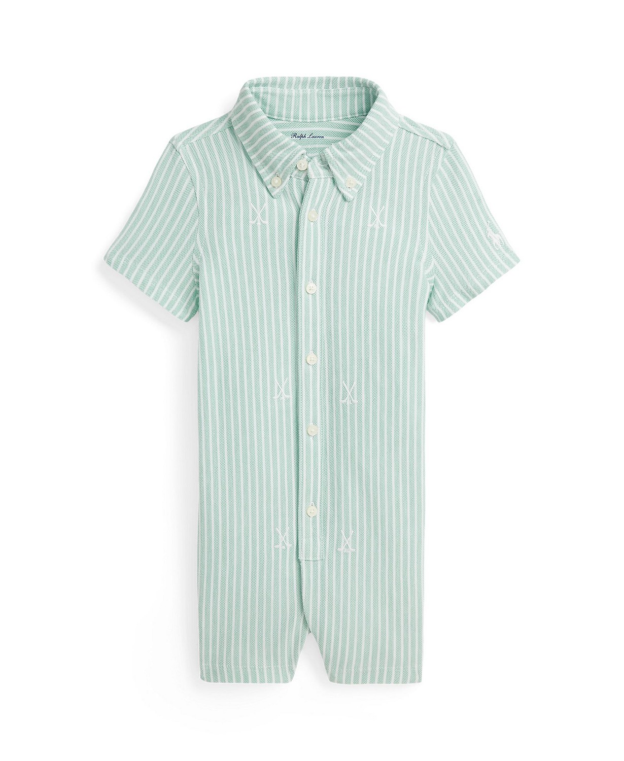 Baby Boys Golf Knit Cotton Oxford Shortall