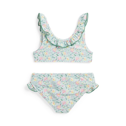 폴로 랄프로렌 Toddler and Little Girls Floral Ruffled Two-Piece Swimsuit