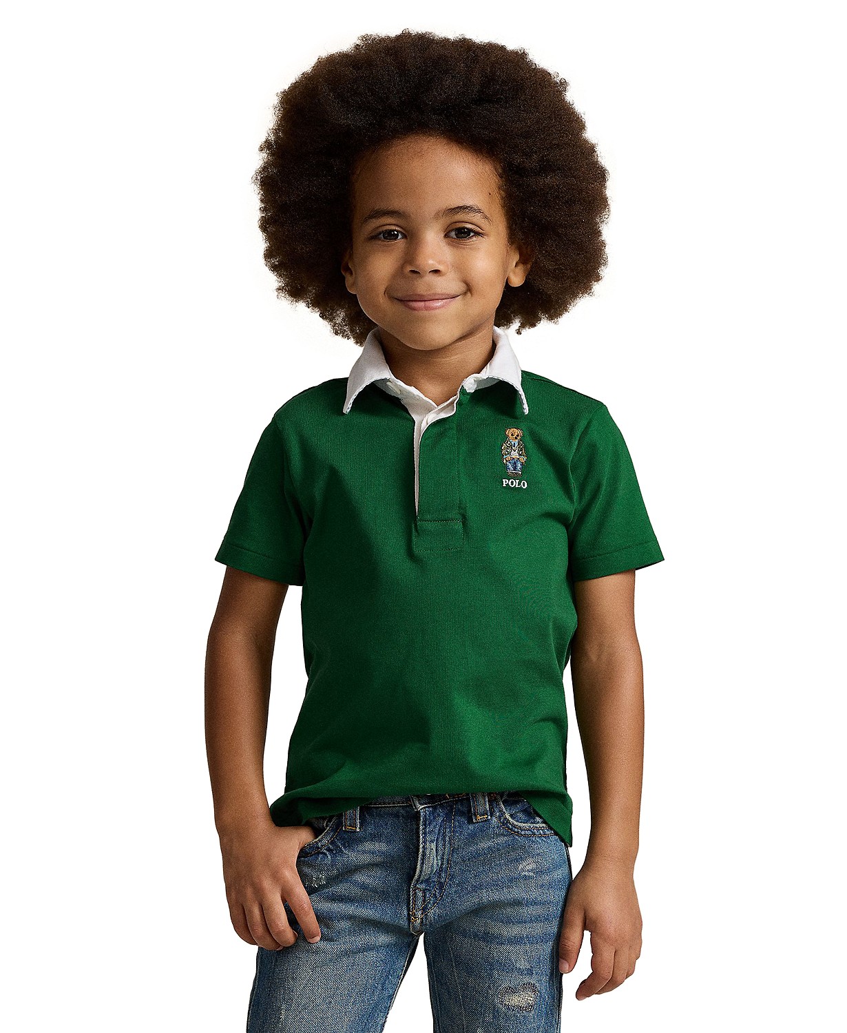 Toddler and Little Boys Polo Bear Cotton Rugby Polo Shirt