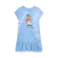 Toddler and Little Girls Tie-Dye Polo Bear Cotton T-shirt Dress