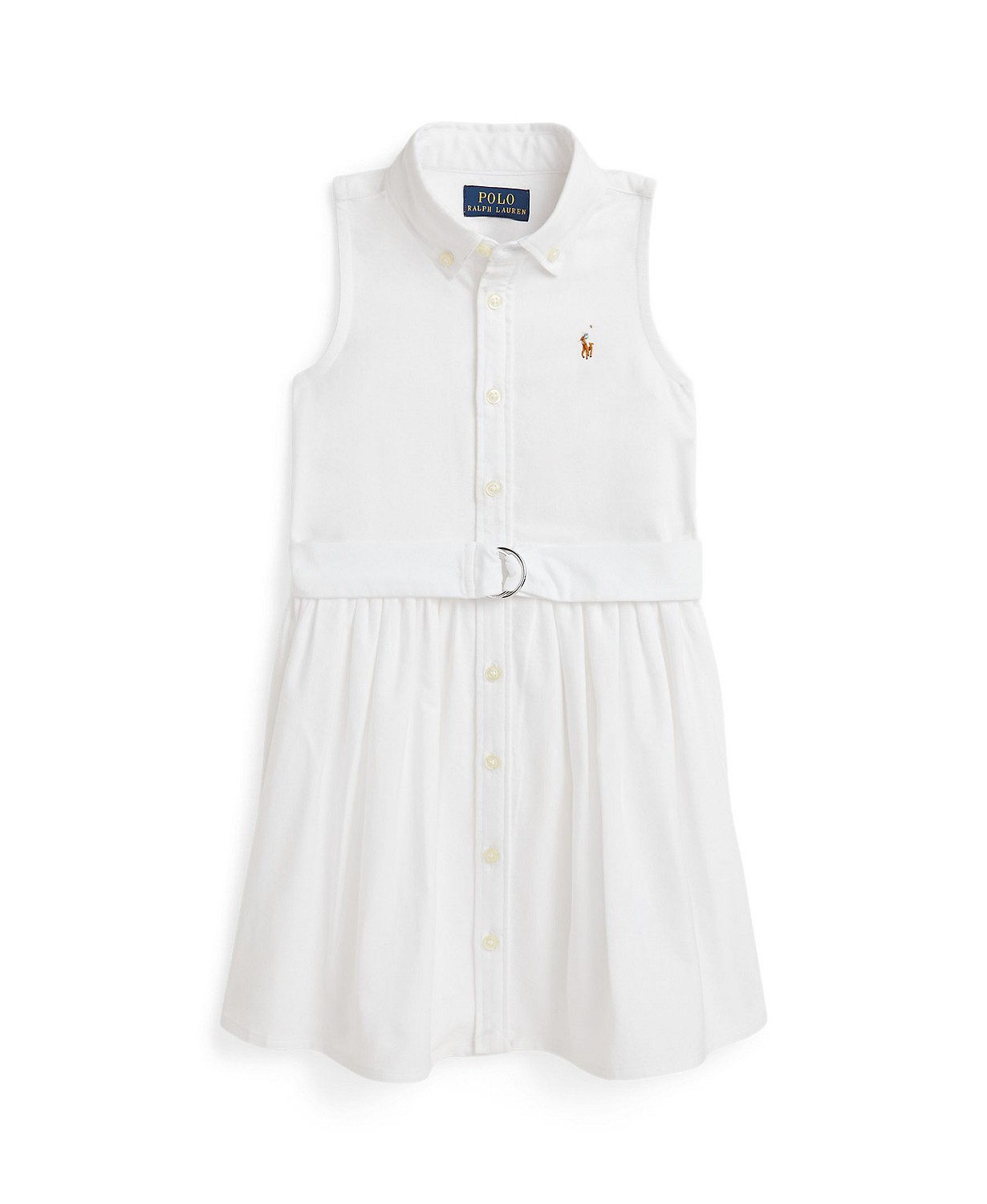 폴로 랄프로렌 Toddler and Little Girls Belted Cotton Oxford Shirtdress