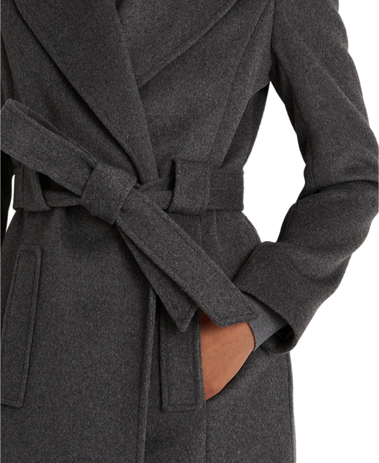 폴로 랄프로렌 Womens Wool-Blend Wrap Coat