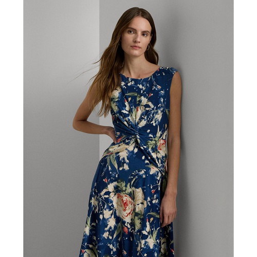 폴로 랄프로렌 Womens Floral Twist-Front Stretch Jersey Dress
