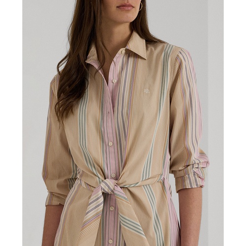 폴로 랄프로렌 Womens Striped Tie-Waist Broadcloth Shirtdress