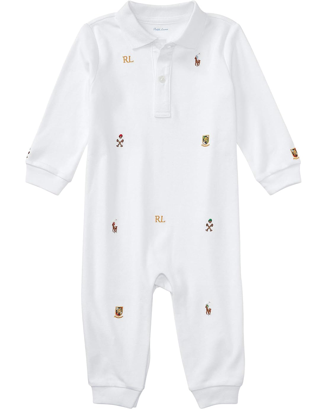 Polo Ralph Lauren Kids Embroidered Cotton Coverall (Infant)