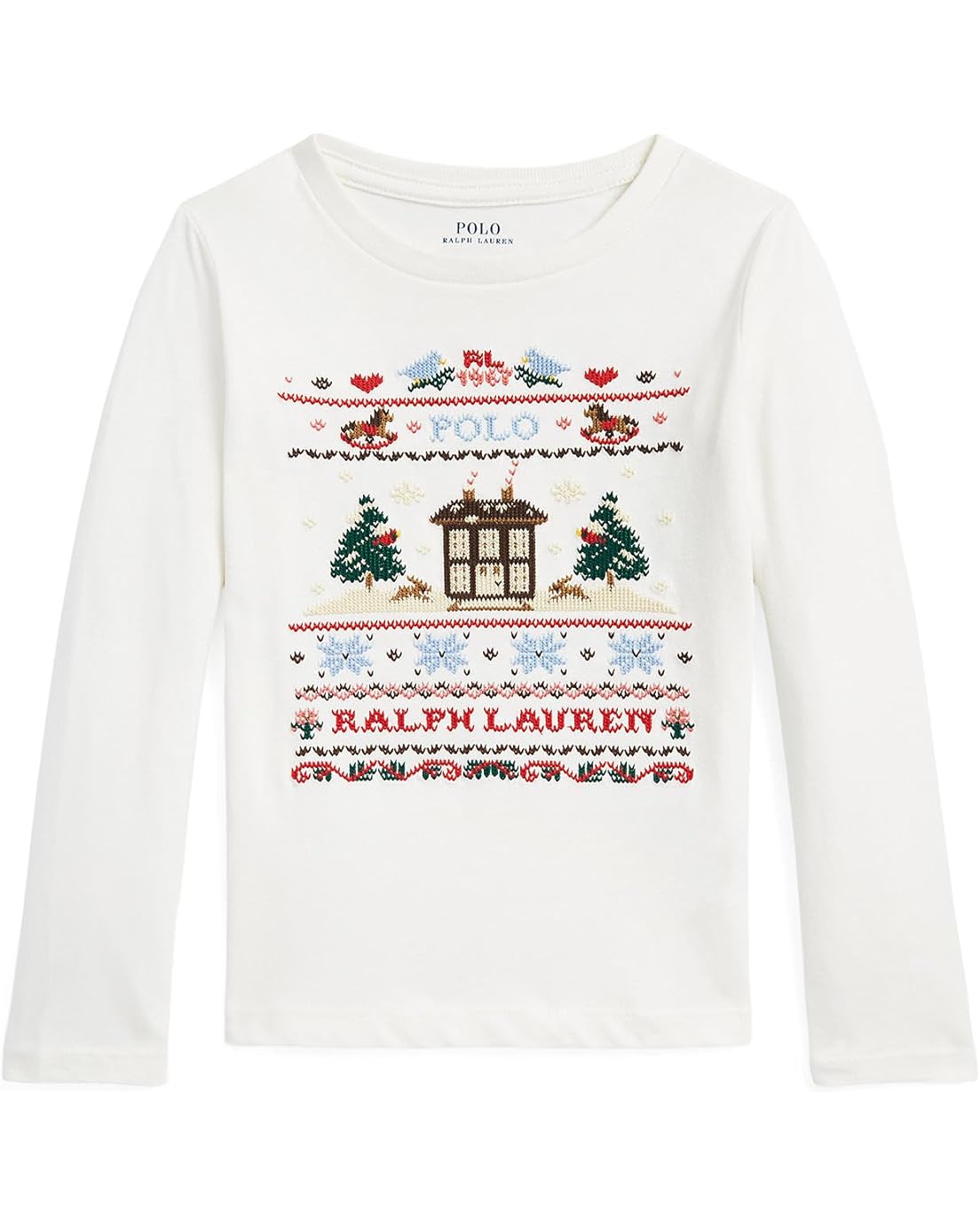 Polo Ralph Lauren Kids Embroidered Jersey Long-Sleeve Tee (Toddler/Little Kids)