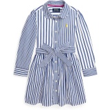 Polo Ralph Lauren Kids Striped Cotton Poplin Fun Shirtdress (Toddler/Little Kid)