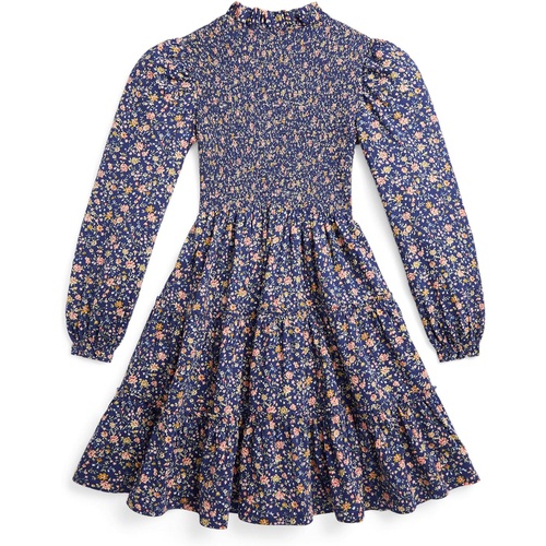 폴로 랄프로렌 Polo Ralph Lauren Kids Floral Smocked Cotton Jersey Dress (Big Kids)