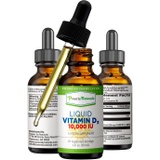 Power By Naturals Liquid Vitamin D3 10000 iu - Highest Potency Vitamin D Drops for Best Absorption - Pure VIT D3 (Cholecalciferol) for Bones Immunity Supports -(30 ml Orange Flavor