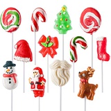 Prextex Holiday-Themed Lollipops (12 Pack) Great for Christmas Goody Bag Fillers or Christmas Stocking Stuffers