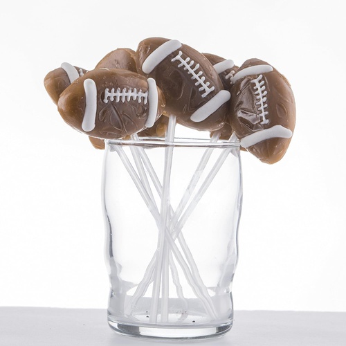  Prextex Football Lollipops - Kids Sports Ball Suckers for Birthday, Sports Event or Football Party Favor - Pack of 12 (1 Dozen)