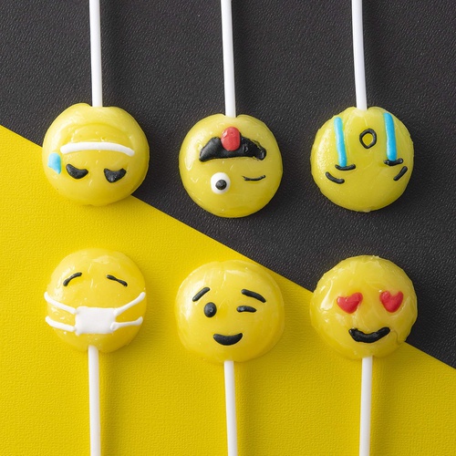  Prextex 24 Pack Emoji Lollipops Yummy Emojiland Suckers Candy on a Stick