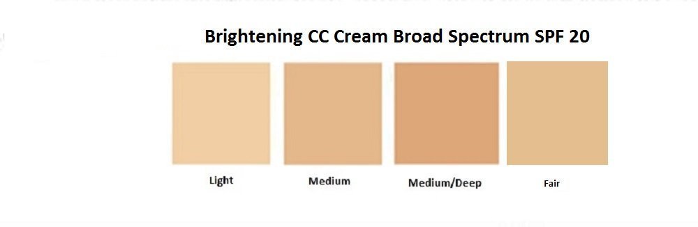  ProBeautyCo Brightening Color Correcting CC Cream SPF 20 mediam coverage - 4 in 1 - Foundation sunscreen anti aging moisturizer (Light)