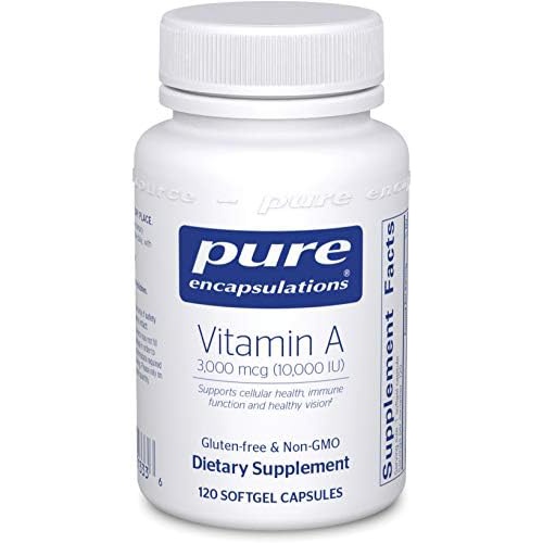  Pure Encapsulations Vitamin A 10,000 IU from Cod Liver Oil Supports Immune and Cellular Health, Vision, Bones, Skin, and Reproductive Function* 120 Softgel Capsules