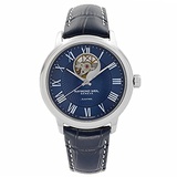 Raymond Weil Mens Maestro Stainless Steel Automatic-self-Wind Watch with Leather Calfskin Strap, Blue, 0.2 (Model: 2227-STC-00508)