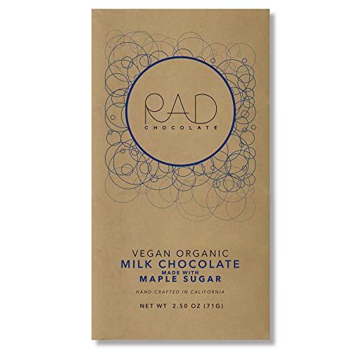  Rad Chocolate Vegan Milk Chocolate Maple Sugar | 3 pack | Certified Organic | Gluten & Soy Free Chocolate | Paleo Friendly
