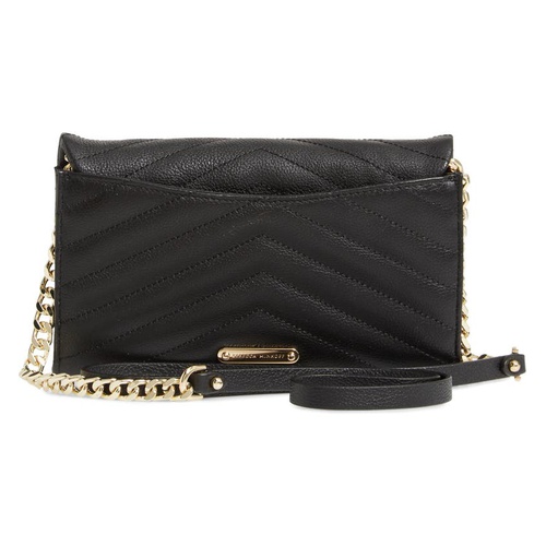 레베카밍코프 Rebecca Minkoff Edie Quilted Leather Wallet on a Chain_BLACK