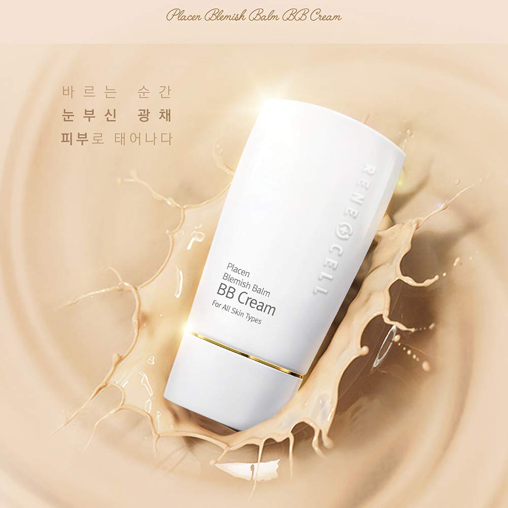  RENECELL [Rene Cell] Placen Blemish Balm BB Cream, Glossy Face Makeup (50g / 1.8oz)