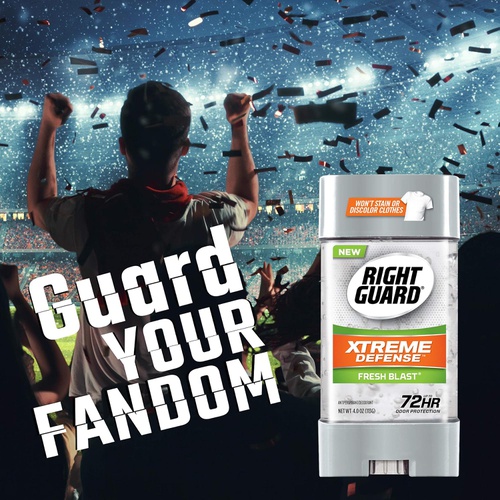  Right Guard Xtreme Defense Antiperspirant Deodorant Gel, Fresh Blast, 4 Ounce, 4 count