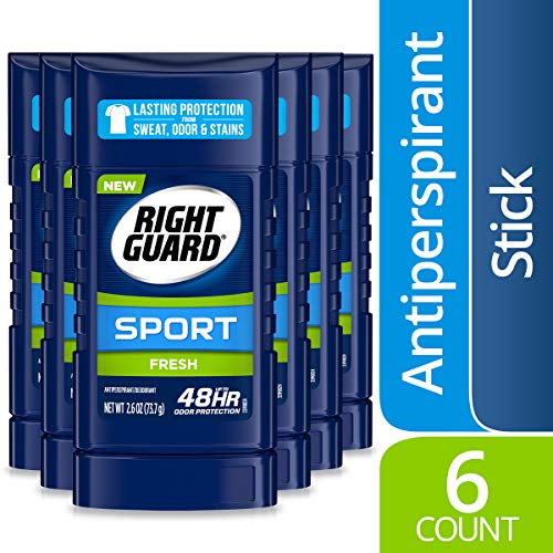 Right Guard Sport Antiperspirant Deodorant Invisible Solid Stick, Fresh, 2.6 Ounce (Pack of 6)