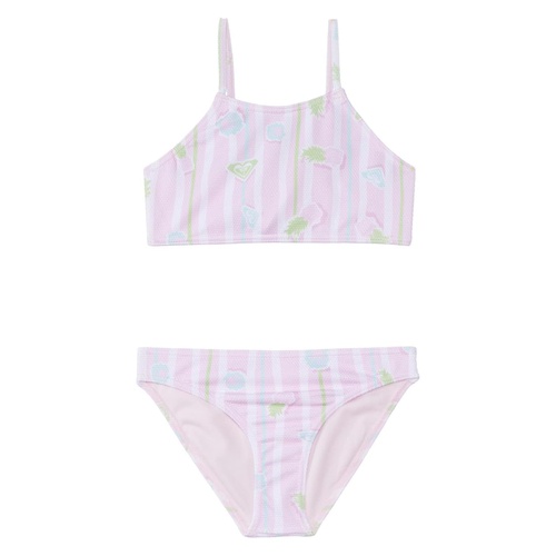 록시 Roxy Kids Pineapple Line Crop Top Set Swimsuit (Toddler/Little Kids/Big Kids)