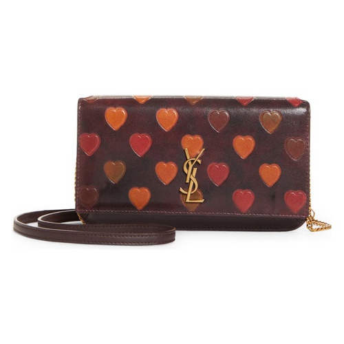 이브 생로랑 Saint Laurent Monogram Hearts Leather Crossbody Phone Bag_MAHOG MULTIC