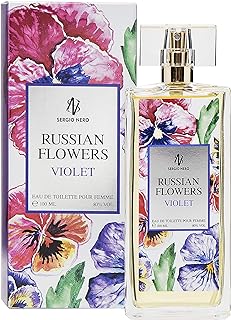 SERGIO NERO Russian Flowers (VIOLET) Eau de Toilette for Women 3.4 fl.oz. (100 ml)  Floral Fragrance for Her