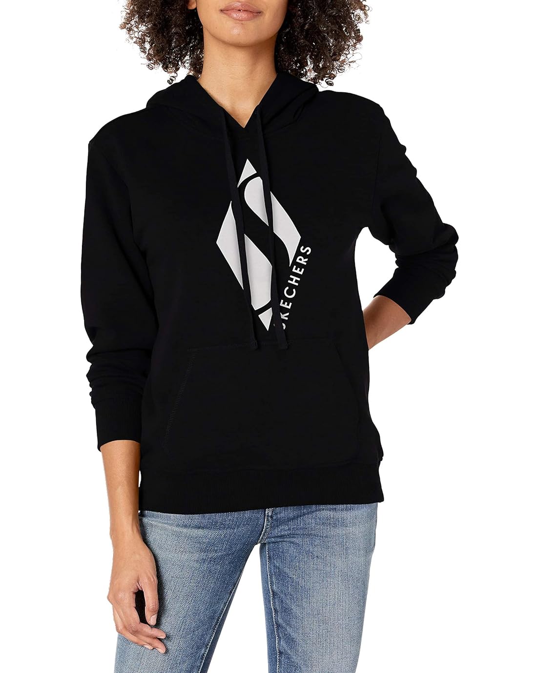 SKECHERS Womens Diamond Logo Pullover Hoodie Sweatshirt