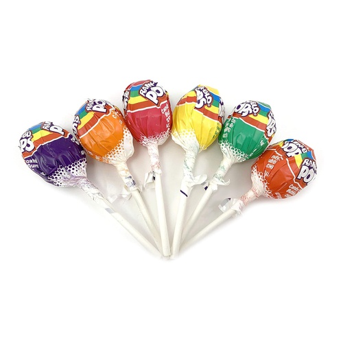  Sunny Island Rain Blo Fruit Assorted Flavors Bubble Gum Filled Pops Candy, Bulk - 2 Pound Bag
