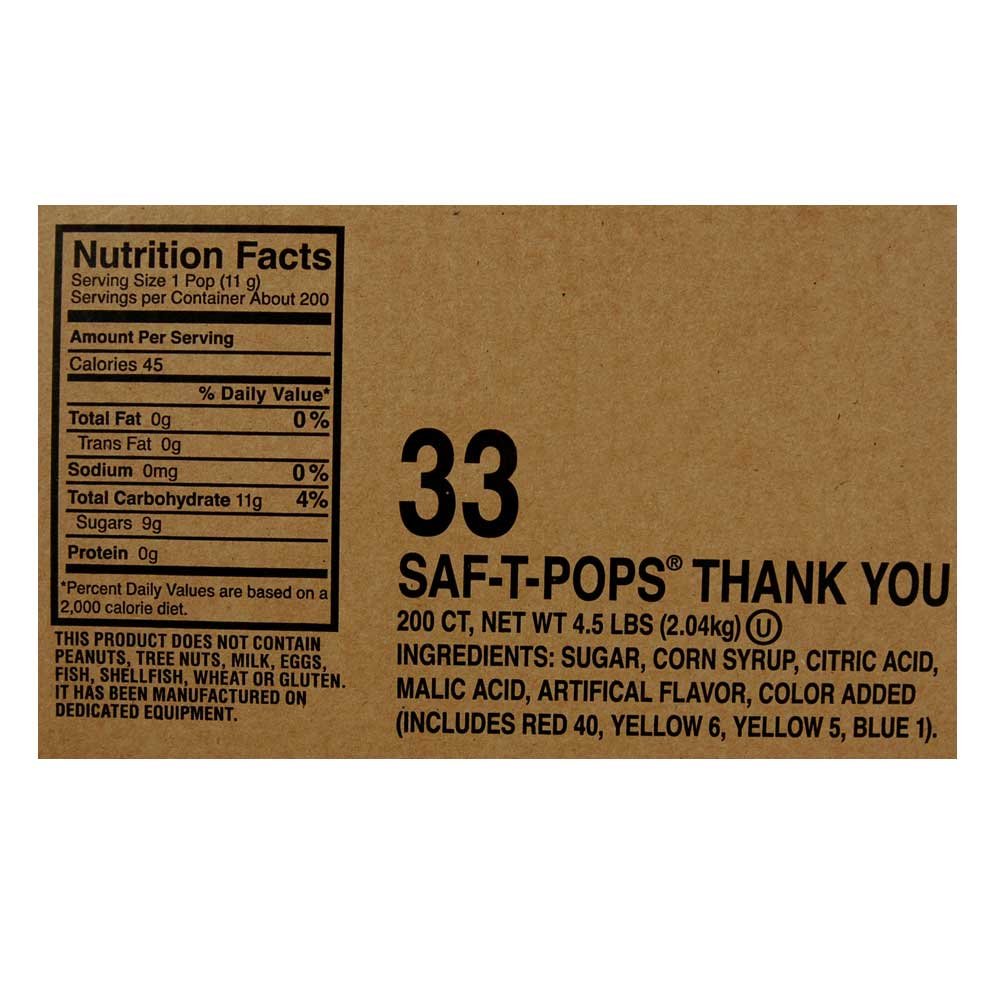  Saf-T-Pops 200 count box Thank You Wrapper